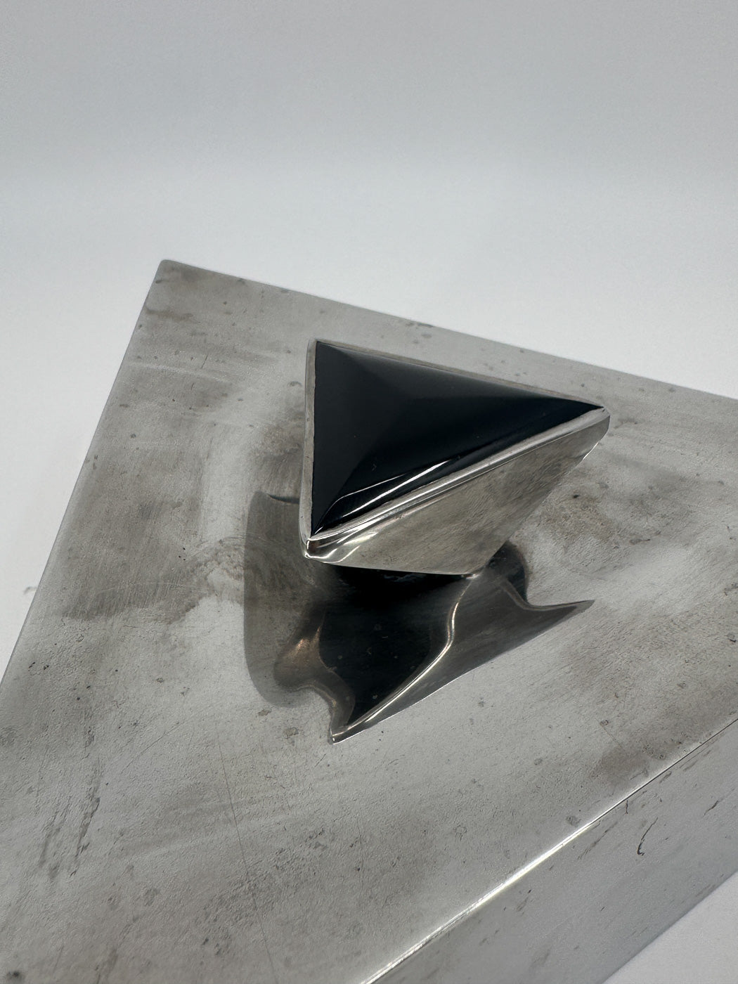 Art Deco Triangular Pewter Box